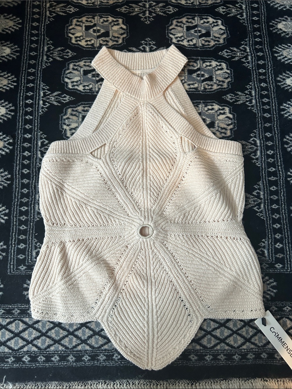 Commense Cream Knit Halter Camisole - Picture 2 of 2
